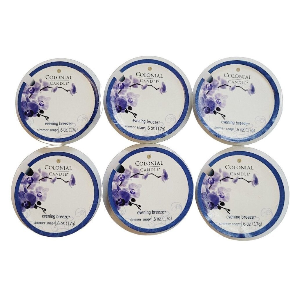 Colonial Candle Wax Simmer Snaps x6 Evening Breeze Discontinued Scent VHTF